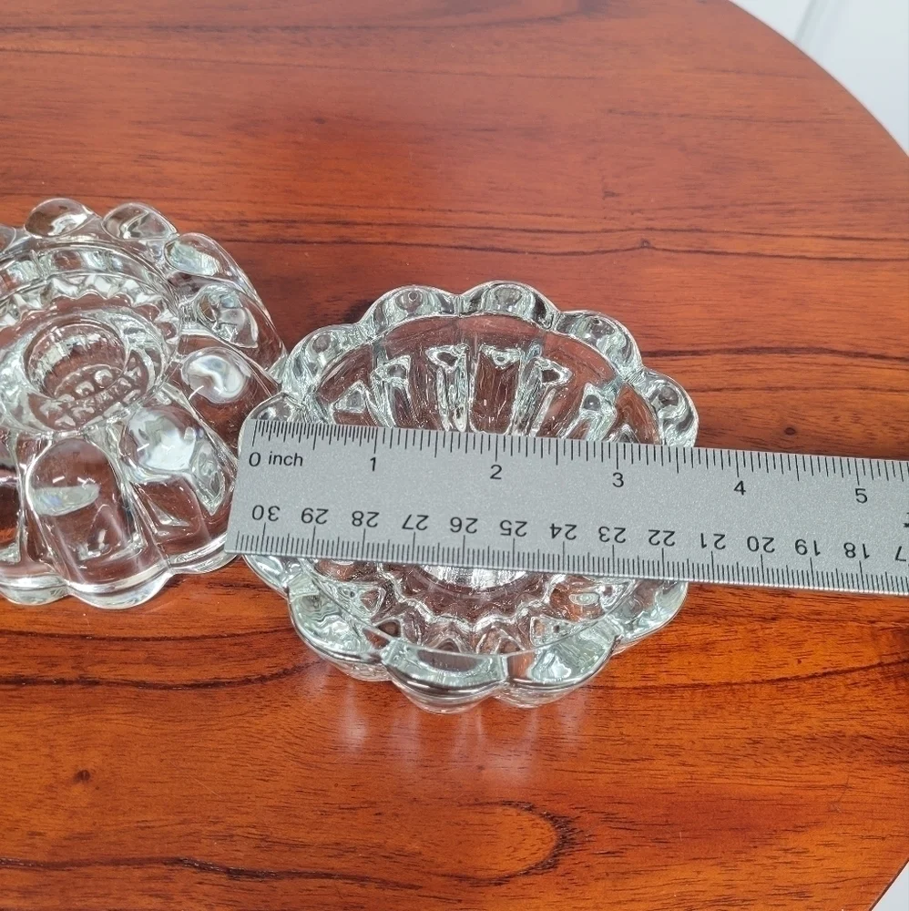 Vintage Princess House Crystal Candle Holder Taper Tea‎ Votive  (Set Of 2) Heavy